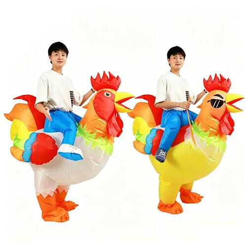 Halloween fun inflatable costume riding rooster doll costume