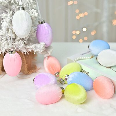 New Easter Eggs Colorful Flocking Pendant Resurrection Eggs