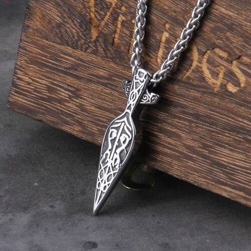 Never Fade viking sword spear pendant necklace viking scandi