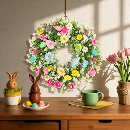 Easer Egg Decoraion Arificial Berry Eucalypus Wreah Spring W