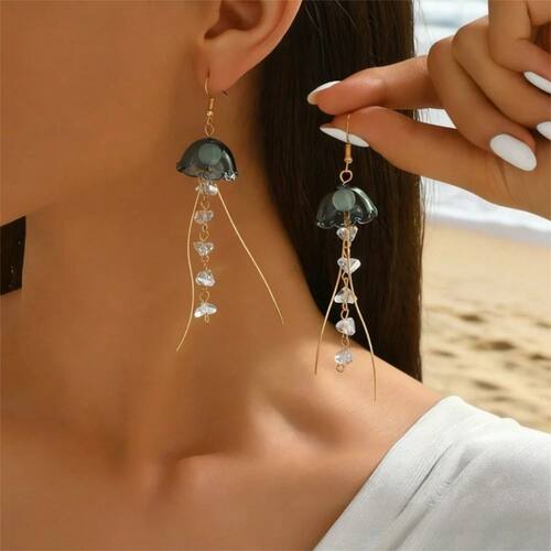 1Pair nd Dreamy Jellyfish Tassel Earrings Elegant Handmade L