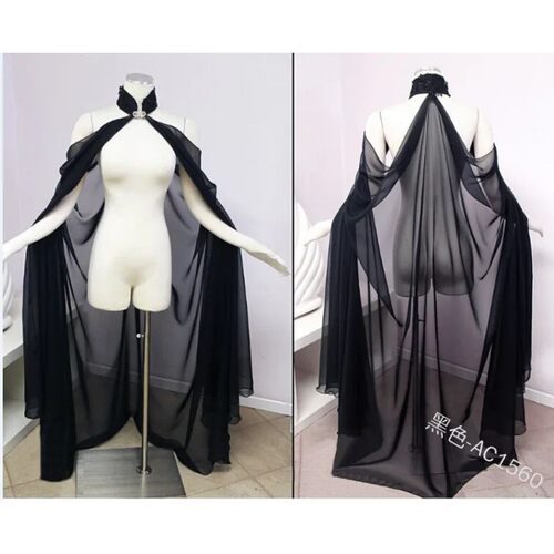 Women Medieval Shawl Cape Chiffon Gothic Wicca Robe Cosplay