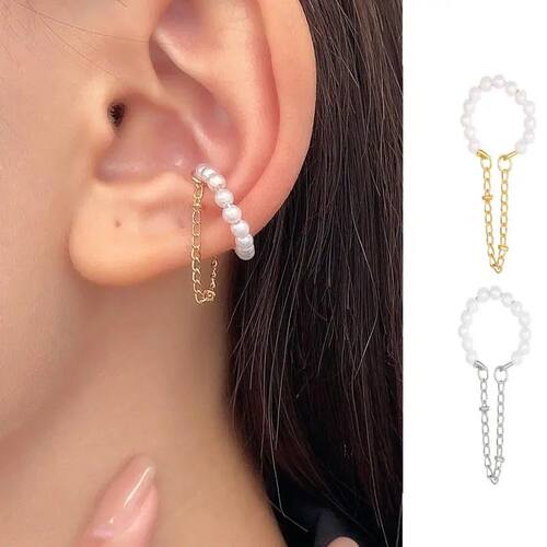 New Imitation Pearl Ear Clips Earrings for Women Fashion Tas