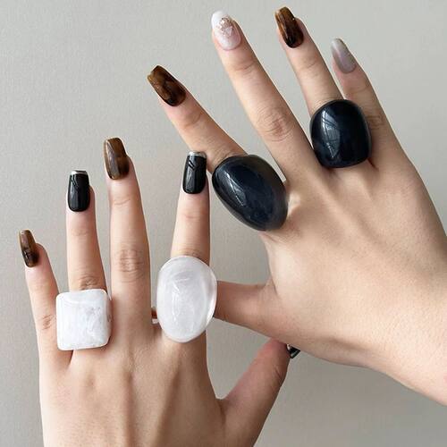 2Pcs Fashion Irregular Acrylic Resin Water Drop Chunky Finge