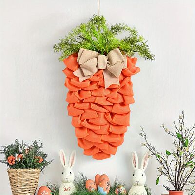 Easter Wreath Easter Decorations for the Home, 21.6in Carrot