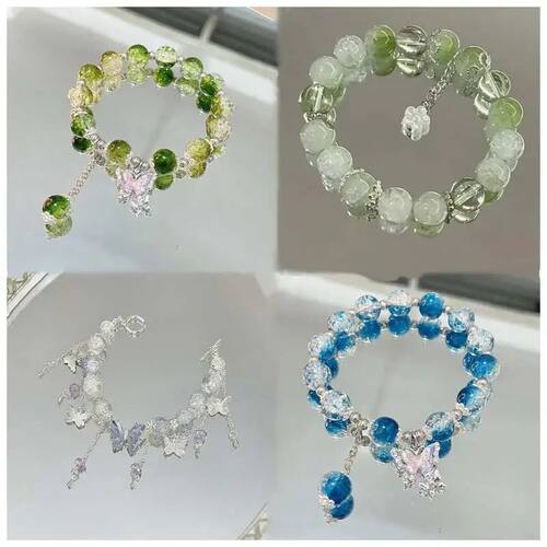 Simple Green Popcorn Crystal Bracelet  For Women Girls Korea
