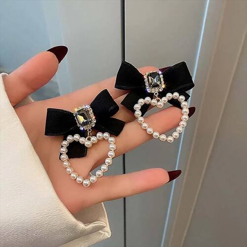 Accessories for Women Retro Rhinestone Bow Drop Earrings for