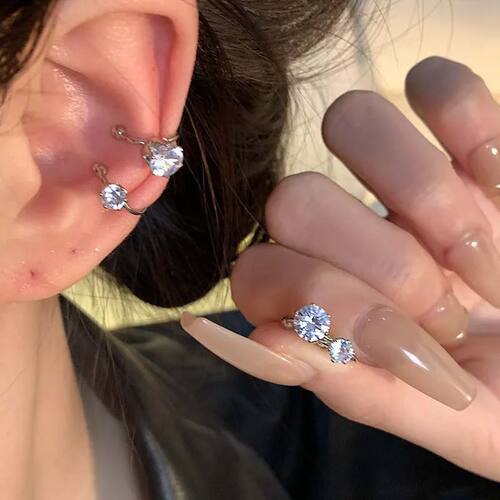 2Pcs Fashion Silver Color Claw Ear Clip For Women Girls Exqu
