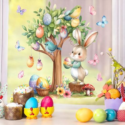 2pcs/set Easter Egg e Rabbit Pattern Holiday Decoration Wind