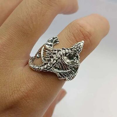 Dragon Rings Gothic Punk Style Pterosaur Wings Opening Adjus