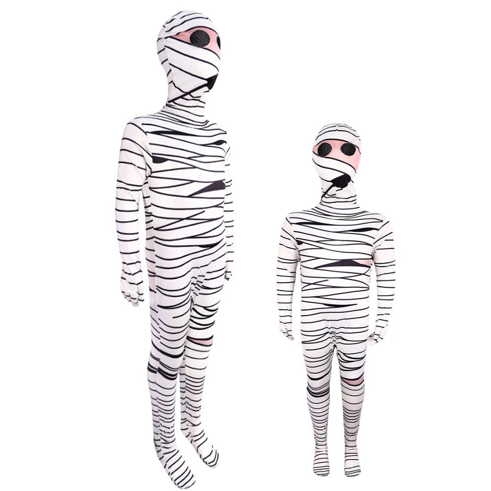 Ancient Egypt Mummy Costume Full Body Suit Kids Parents Part