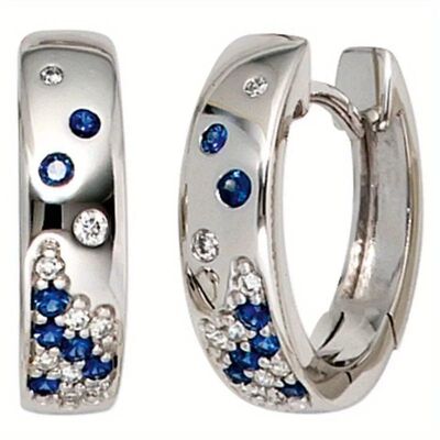 Elegant Silver Color Copper Hoops Women's Earrings Inlaid wi