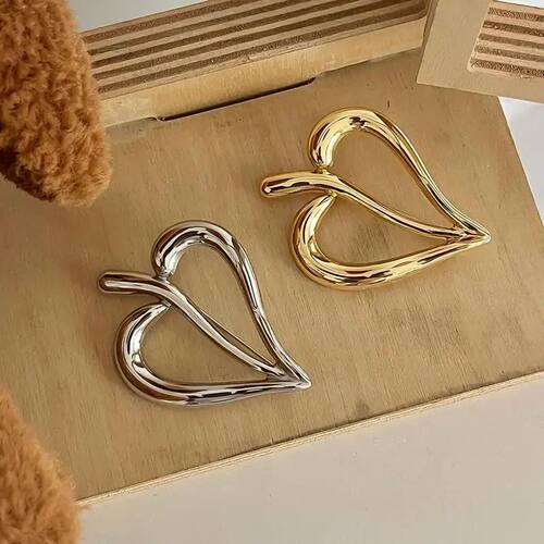 Stainless Steel Heart Fashion Vintage Metal Brooches for Wom