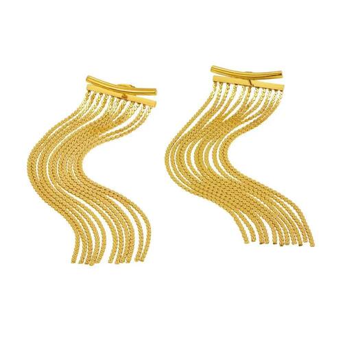 Stainless Steel Fringe Earrings Gold Niche Design Waterfall