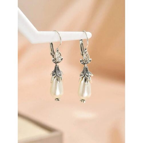 Fashion Vintage Bohemian Drop Earrings With Pearl And Crysta