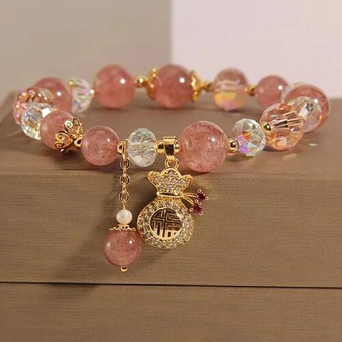 Exquisite Natural Stone Crystal Beads Bracelet for Women Men