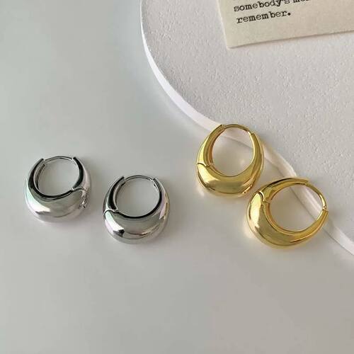 2026 Fashion Metal Geometric Chunky Hoop Earrings For Women