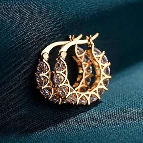 High Quality Cubic Zirconia Women Hoop Earrings Stylish Girl