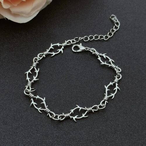 Punk Small Brambles Iron Unisex Bracelet for Women Men, Hip