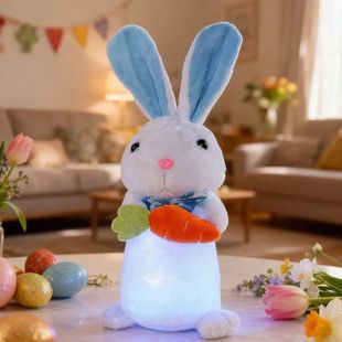 Glowing Rabbit Figurine for Easter and Christmas Decor Cute