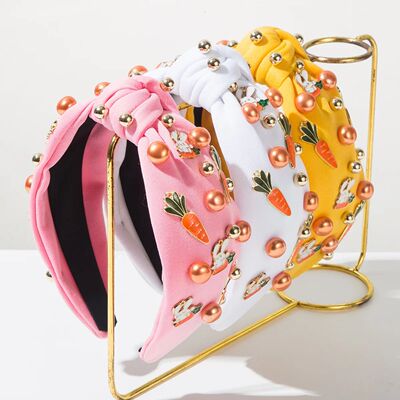 New Fashion Sweet Solid Color Rhinestone Pearl Carrot Rabbit