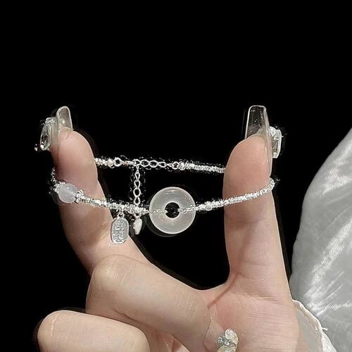 New Chinese Style Irregular Silver Color Lump Beaded Bracele