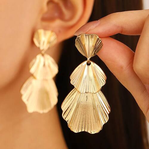 New Exaggerated Leaf Flower Earrings Women Retro Fashion Lon
