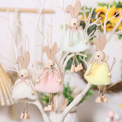 4pcs Easter Rabbit Angel Elf Decoration DIY Hanging Crafts C