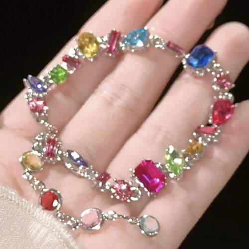 2024 Women Girls Colored Bracelet Sparkling Colorful Crystal