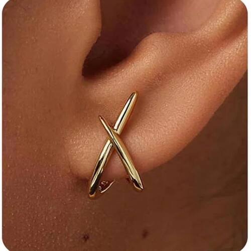 Simple Geometric Intersection Earring Fashionable Dainty and