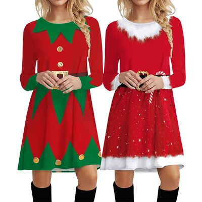 Women Dress Santa Claus Cosplay Costume Phantasy Elf Christm