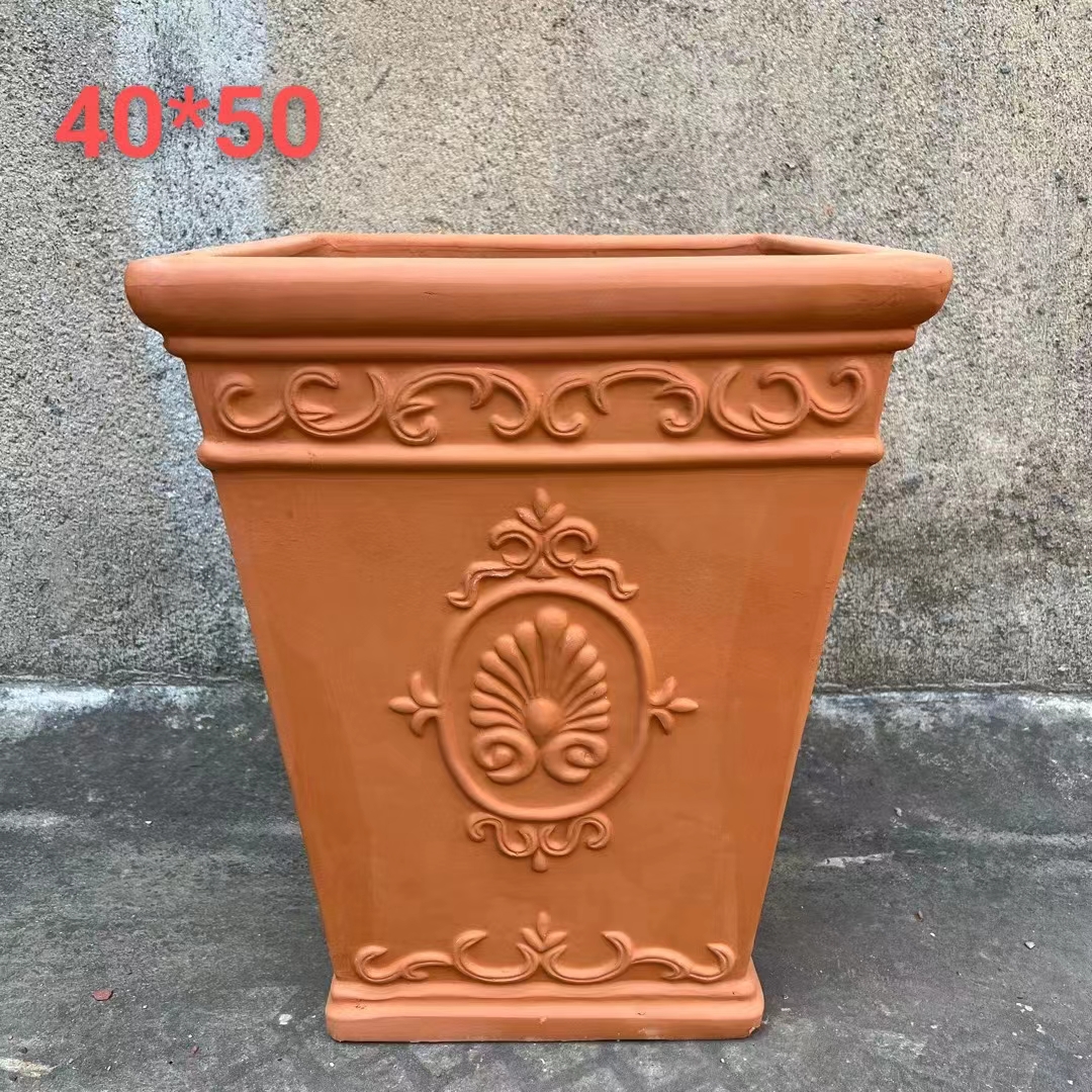 户外欧式红陶方形天使大方盆