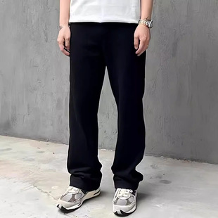 重磅480G空气层卫裤国潮牌春秋加厚直筒裤宽松百搭休闲运动长裤男