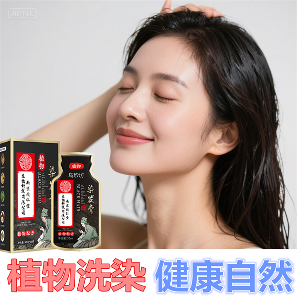 植物清水染发剂黑色生态正品天然遮盖白发变黑发宝还原乳不伤头皮