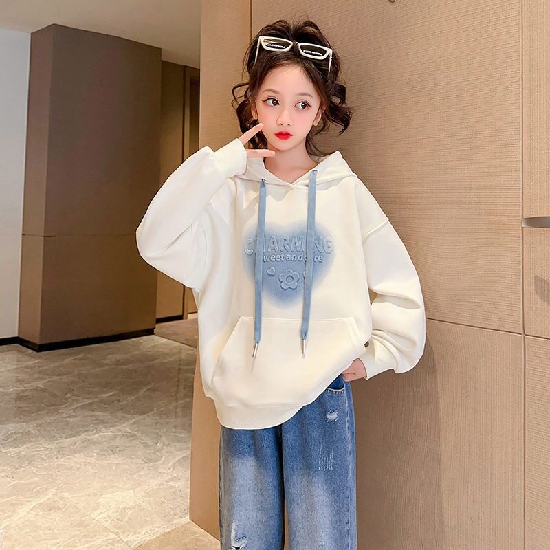上衣衣服洋气女孩新款女女童大童卫衣春秋连帽2026春秋款秋季儿童