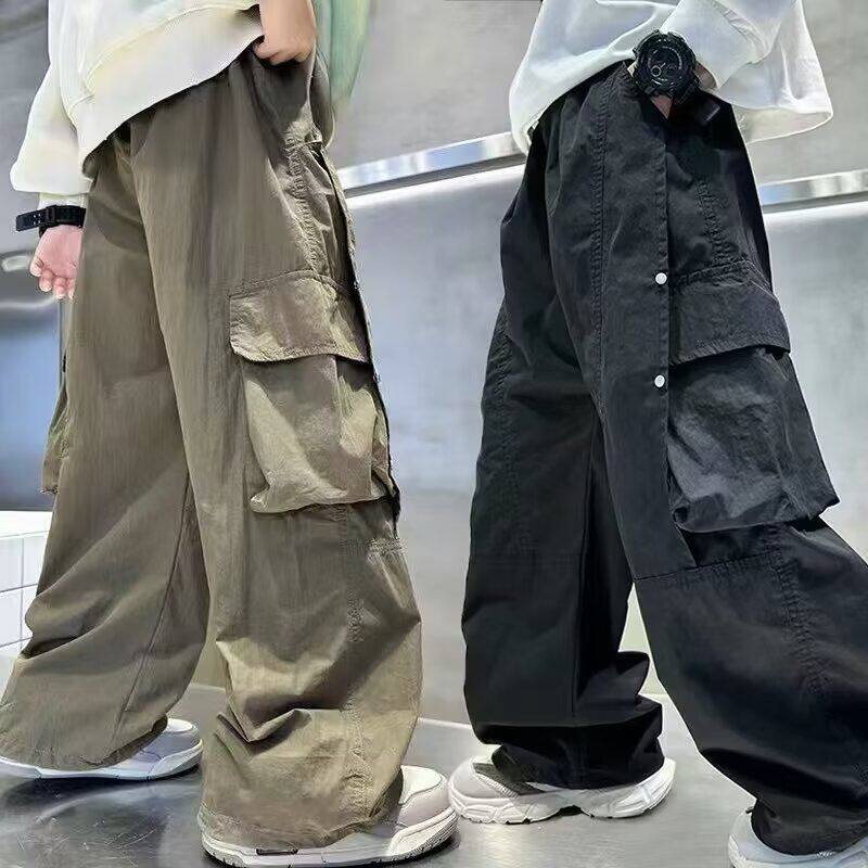 马裤休闲裤设计感秋装宽松拼接女童宝宝男童儿童百搭婴儿裤子