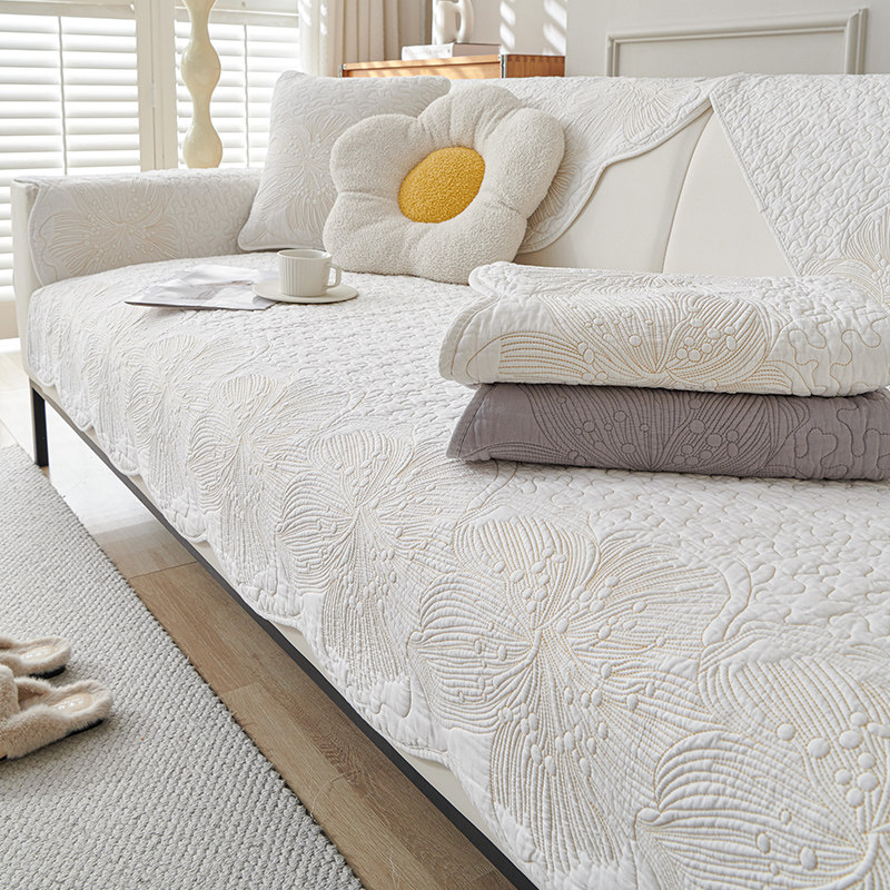 轻奢风沙发垫纯棉四季通用2025新款全棉水洗棉沙发盖布防滑坐垫子