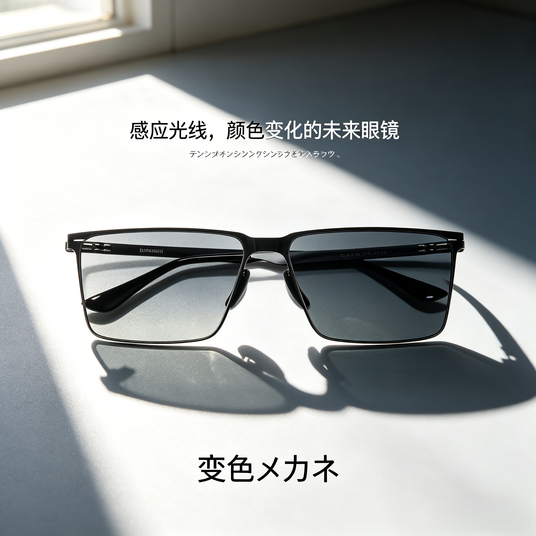 变色大框渐进超轻薄UV防紫外墨镜