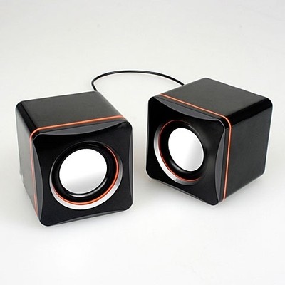 英文01小方块usb有线音响笔记本