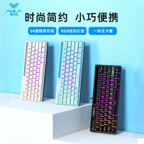 狼蛛F3061游戏键盘小型迷你mini有线静音笔记本电脑外置专用办公