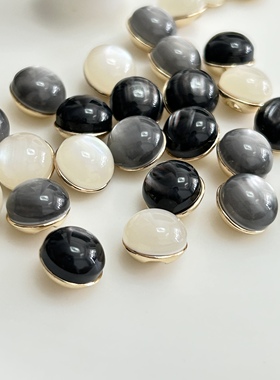 小香风金属AB彩树脂纽扣蘑菇扣马甲衬衫开衫手缝装饰百搭扣子配件