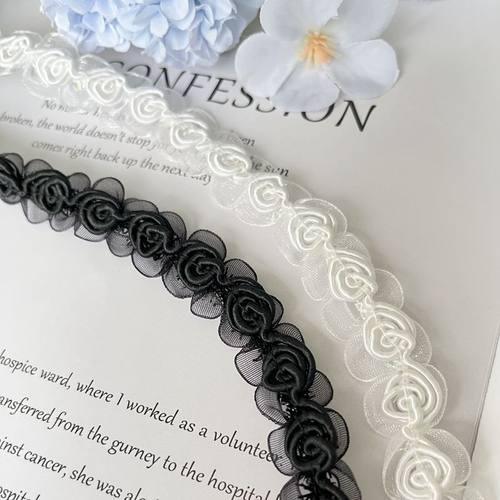 1.8cm优质立体玫瑰花蕾丝锁骨花边辅料手工织带箱包鞋帽服装材料