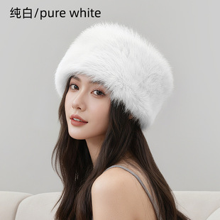 帽子女秋冬款毛绒空顶帽韩版盆帽加厚保暖棉帽时尚女士护耳套头帽