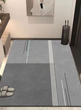 灰色硅藻泥入户地垫门口吸水防滑进门垫玄关满铺耐脏家用门口地垫