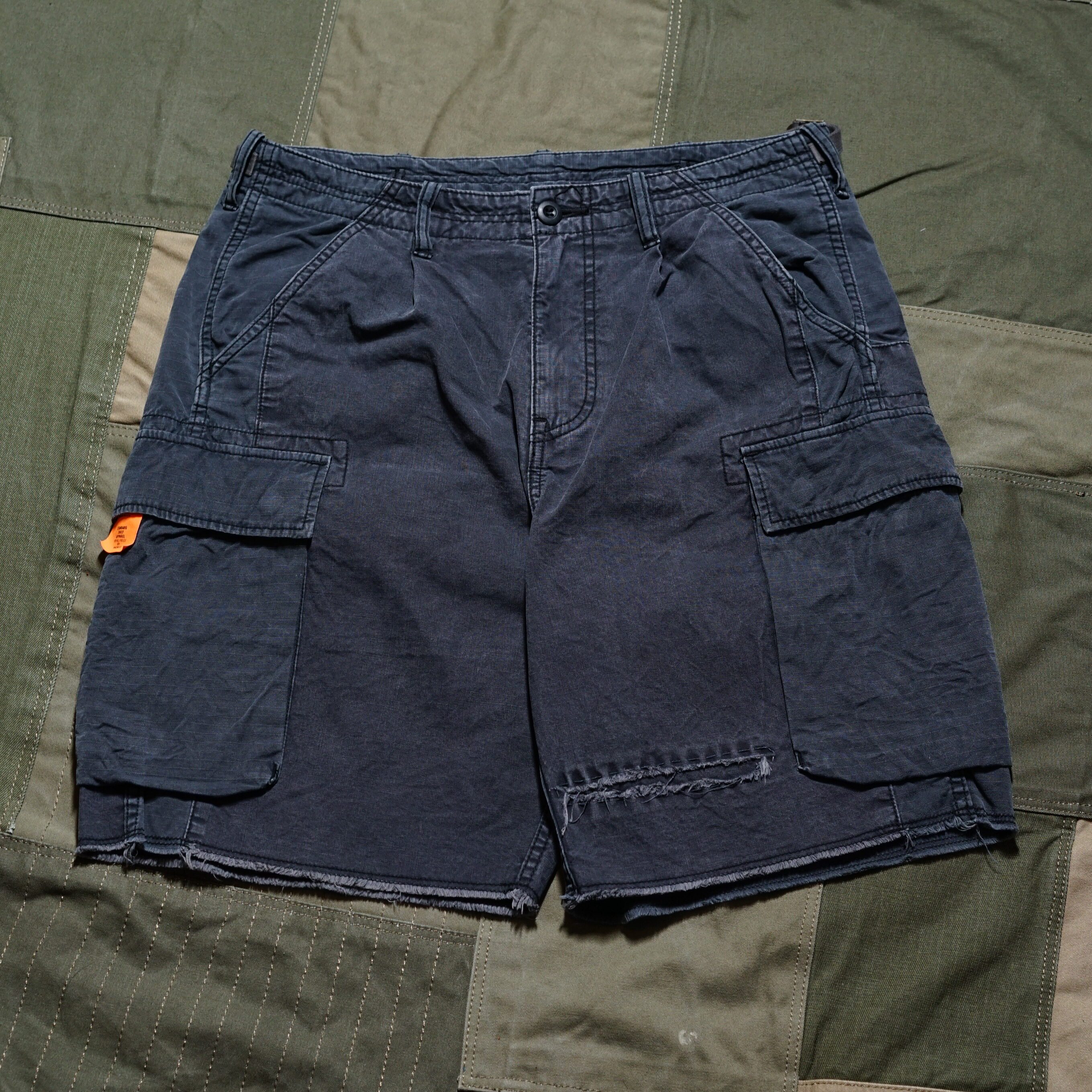 ONCEUPON寄卖 MADNESS 20SS MILITARY SHORTS 水洗 拼接 工装短裤