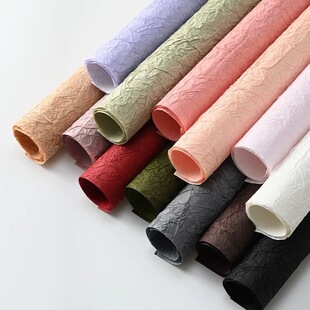 情人节石纹肌理纸礼物包装纸褶皱香烟礼盒花束包装手工diy材料