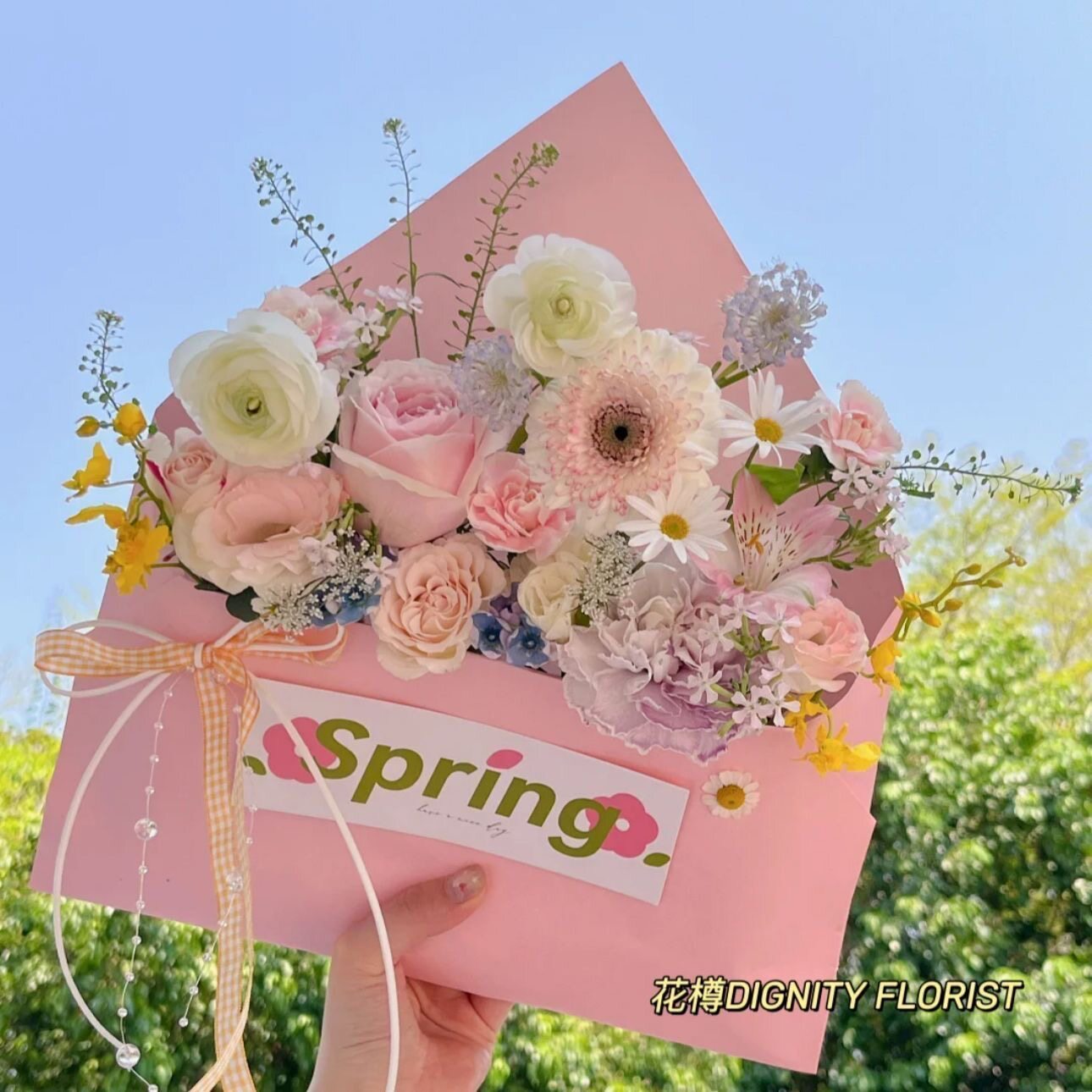 情人节信封花束花盒秋日来信表白七夕花礼盒牛皮纸春日来信材料包