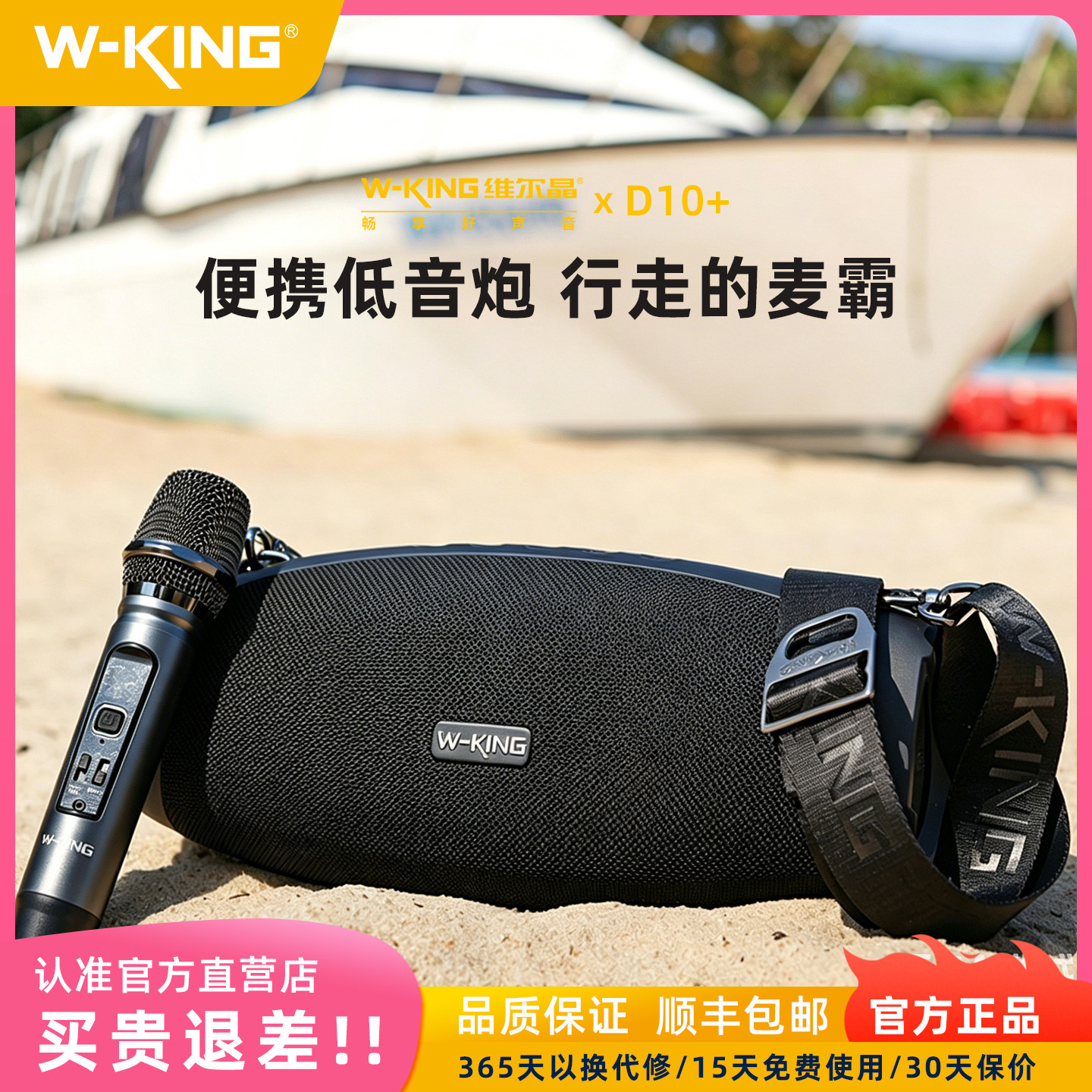 维尔晶D10+便携听歌K歌蓝牙音响低音炮家庭KTV户外露营蓝牙音箱