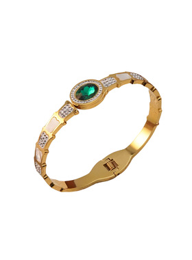 意大利幸运女神-绿色竹节手镯