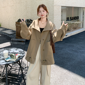 轻熟风卡其色超火短外套女2025秋季新款韩系宽松显瘦流行爆款夹克图片